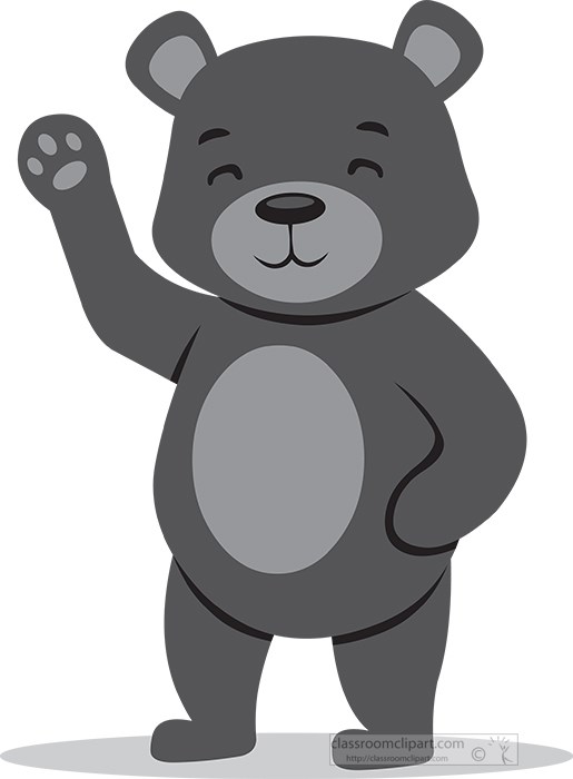 Animals Gray and White Clipart - brown-bear-waving-cartoon-vector ...
