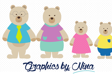bear family cliparts