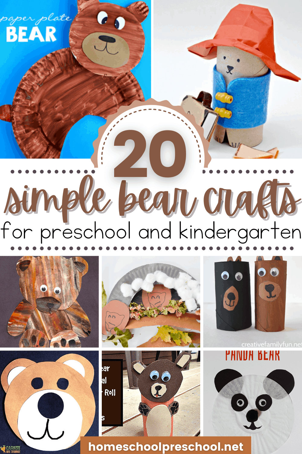 Simple Bear Crafts for Kindergarten and Preschool