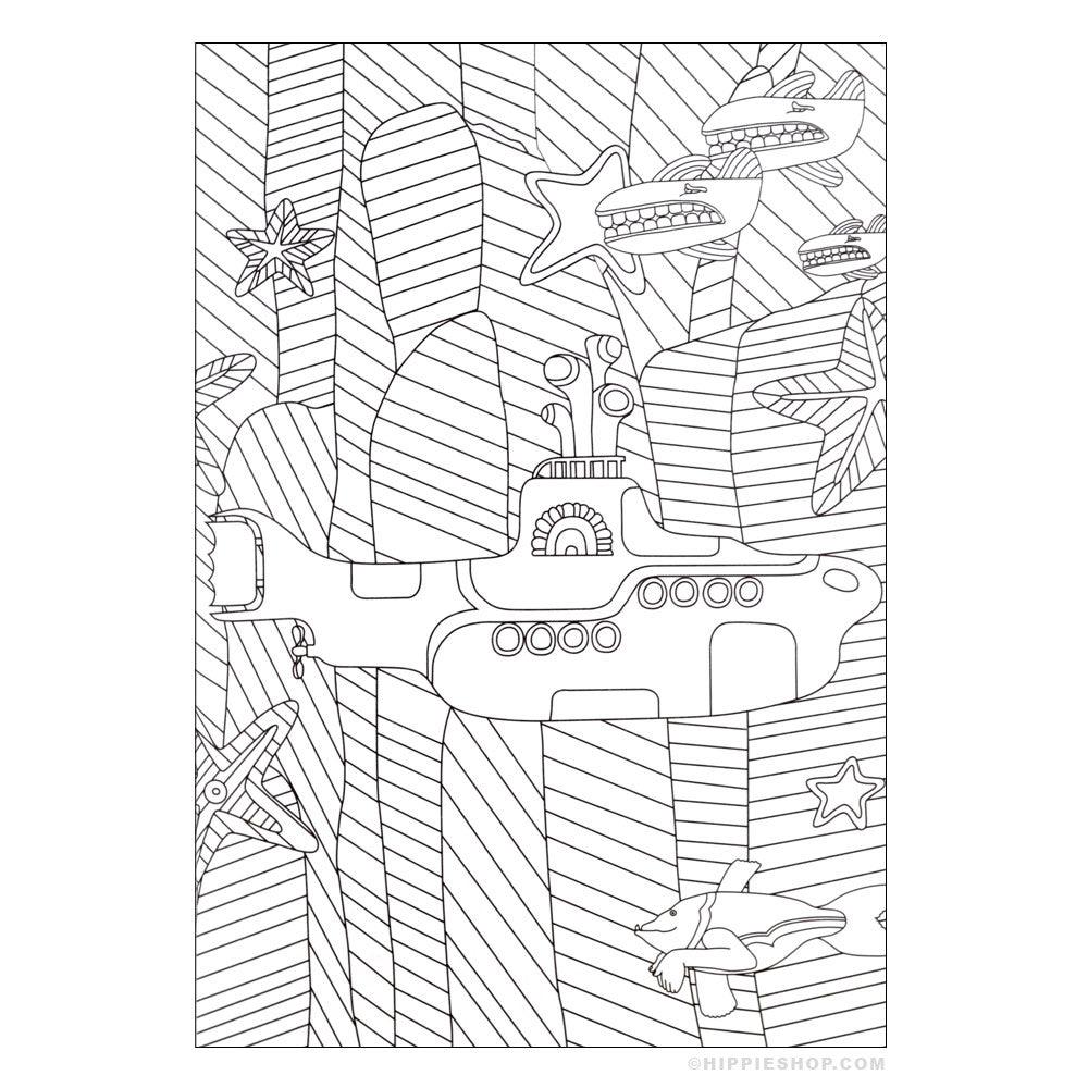 beatles yellow submarine coloring page