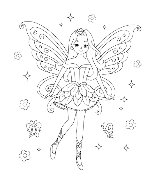 beautiful fairy coloring pages