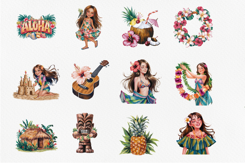 beautiful hawaiian cliparts 2024