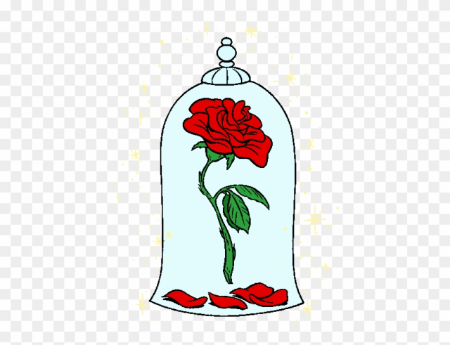 beauty and the beast rose clipart