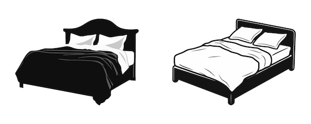 bed silhouette cliparts