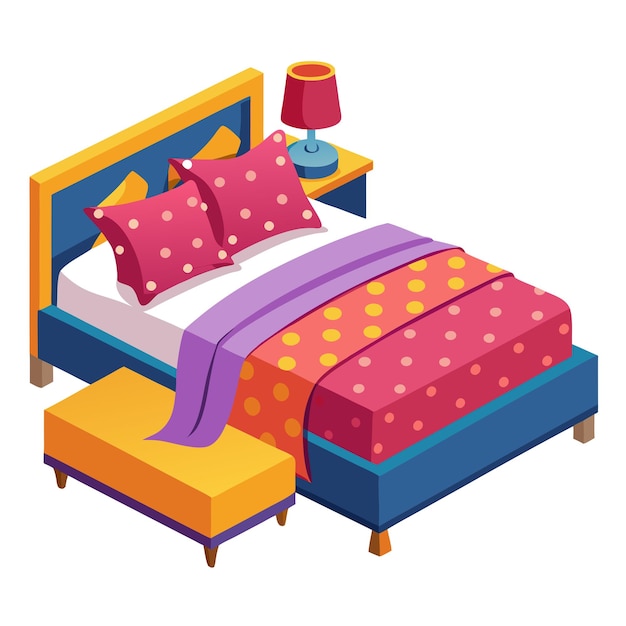 Bedding set clip art and vector design with a white background ...