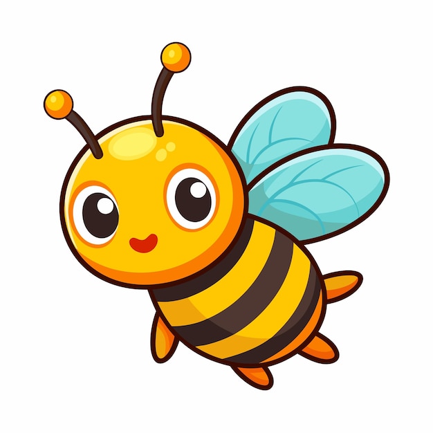 Cute Bee Flying Cartoon Vector Icon Illustration | Premium AI ...