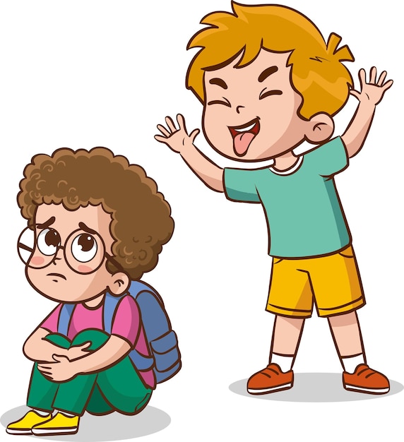 Premium Vector | Vector illustration of angry kids bullying their ...