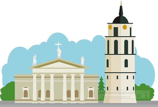Europe Clipart-vilnius bell tower and cathedral lithuania europe ...