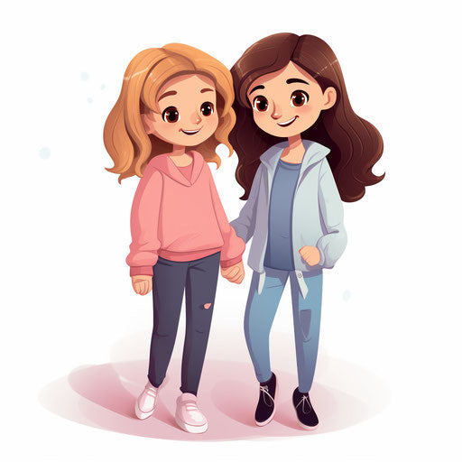 Best Friends destino Clipart Two Female