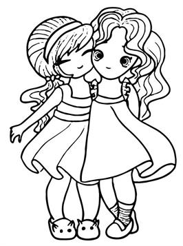 best friends coloring pages