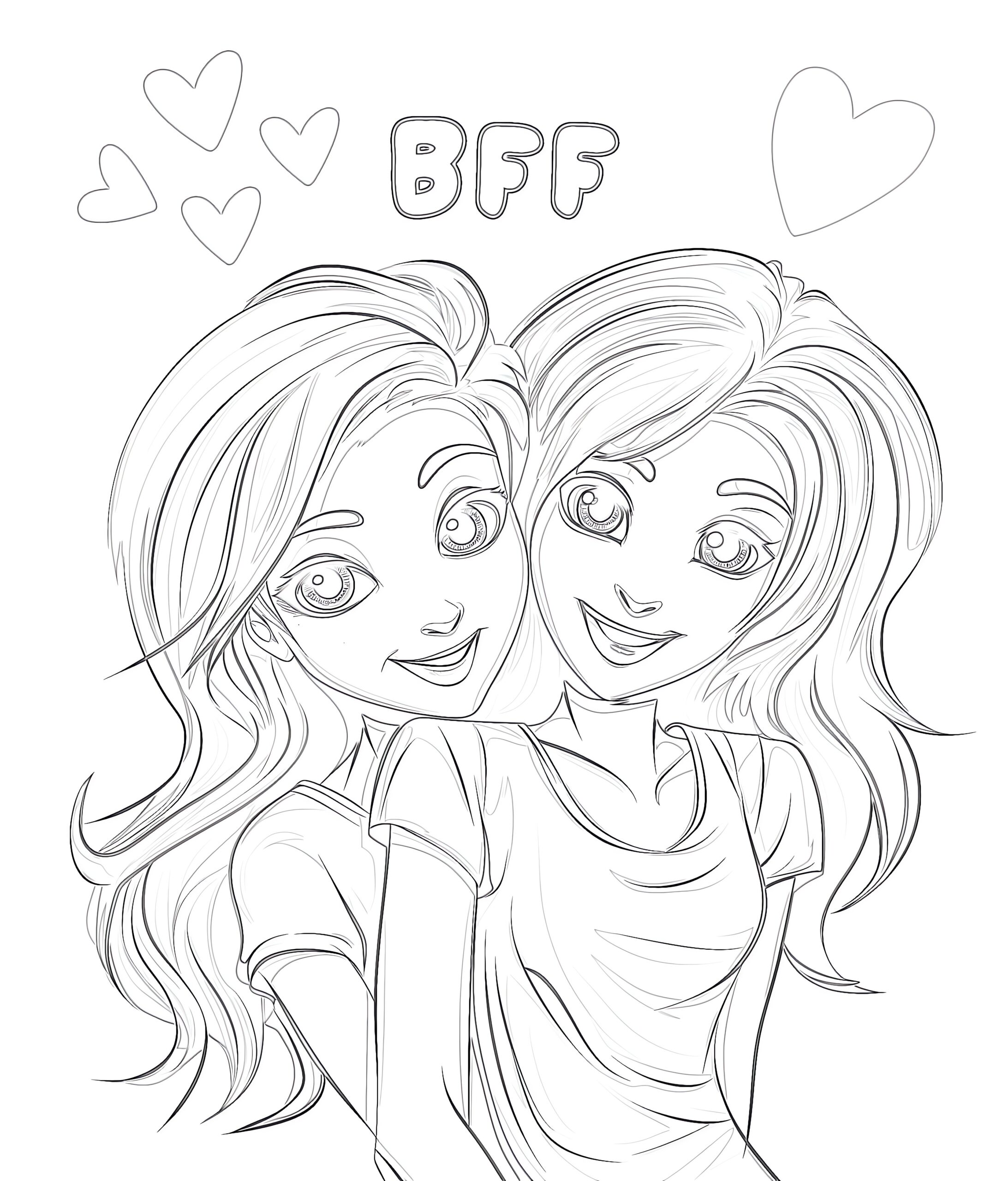 best friends forever coloring pages