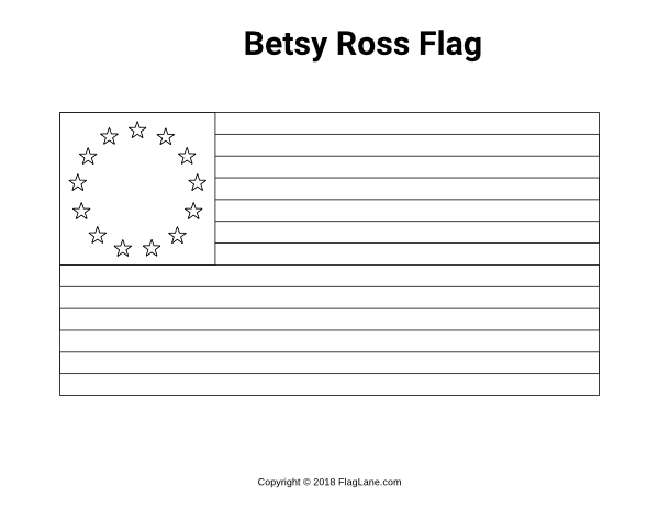 betsy ross flag coloring page