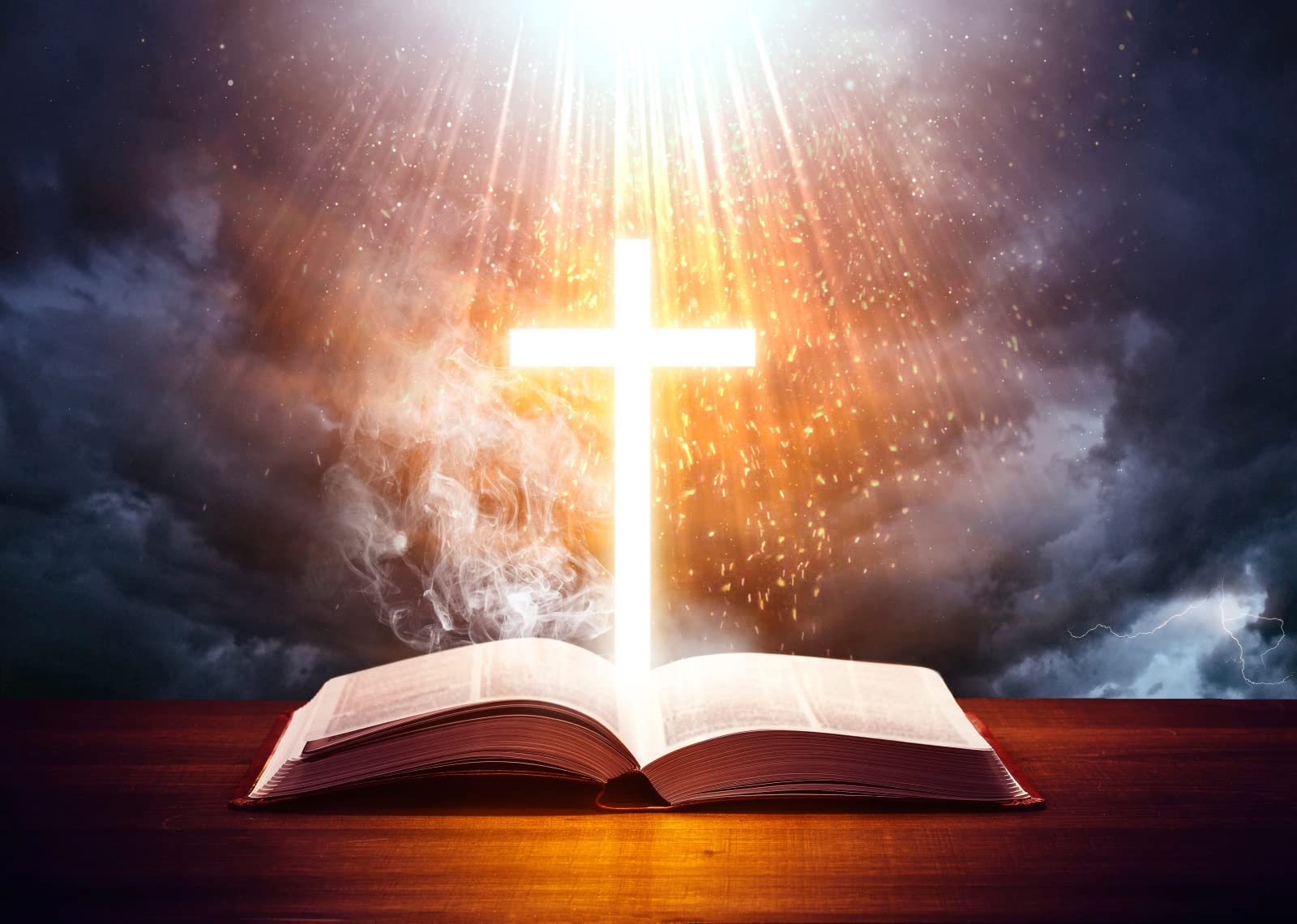 Amazon.com : BELECO 5x3ft Fabric Holy Bible Cross Backdrop Holy Light  Glowing Crucifix God Belief Jesus Christ Cross Photography Background First  ...