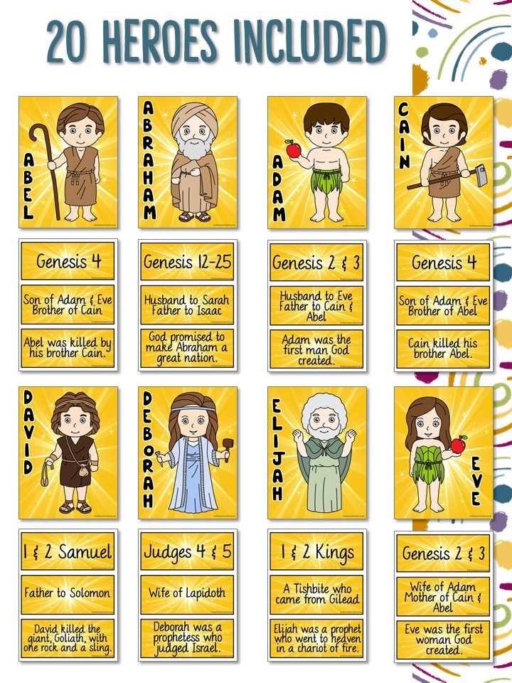 Heroes of the Bible Character Posters