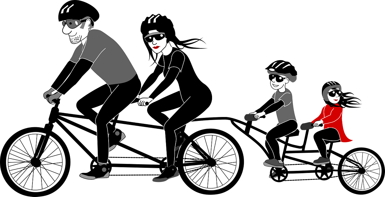 bicycle family cliparts