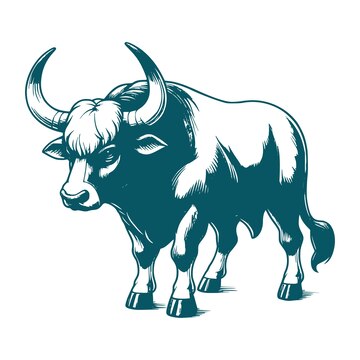 Blue Big ox icon | Premium AI-generated vector