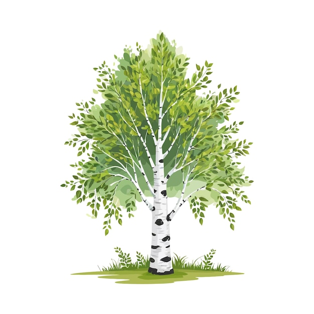 A birch tree vector icon illustration clipart design | Premium AI ...