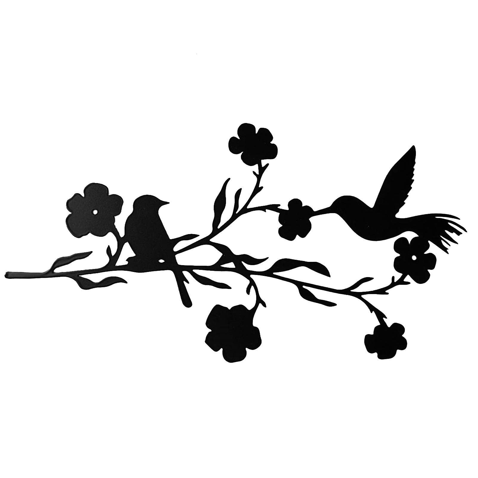 Wall Decoration Metal Bird Bird on Branch Silhouette Art Wall Decoration  Bird Metal Black Wall Art Metal Black Metal Wall Sign Decoration for Home  ...