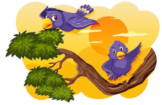Bird On Tree Vectors &amp; Illustrations for Free Download | clipart library