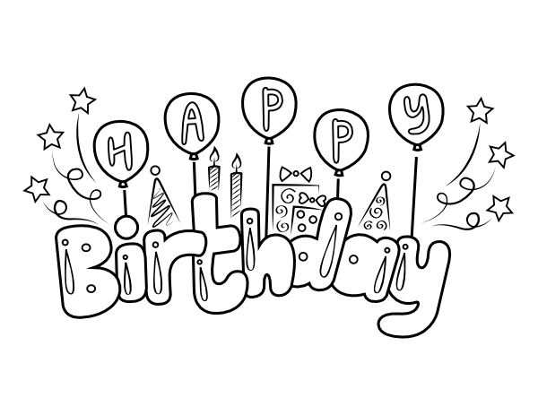 birthday balloons coloring pages