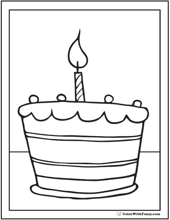 28+ Birthday Cake Coloring Pages ✨ Customizable Ad-free PDF ...