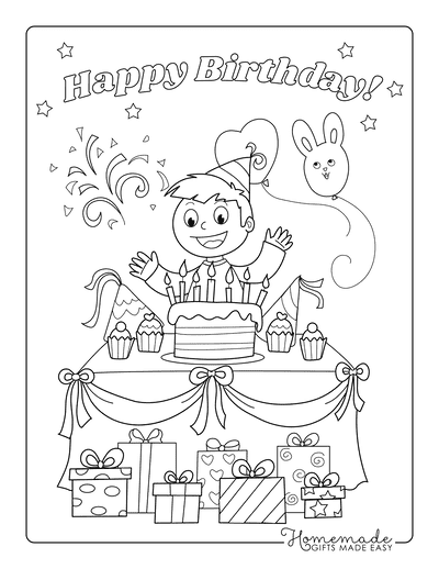 birthday party coloring pages
