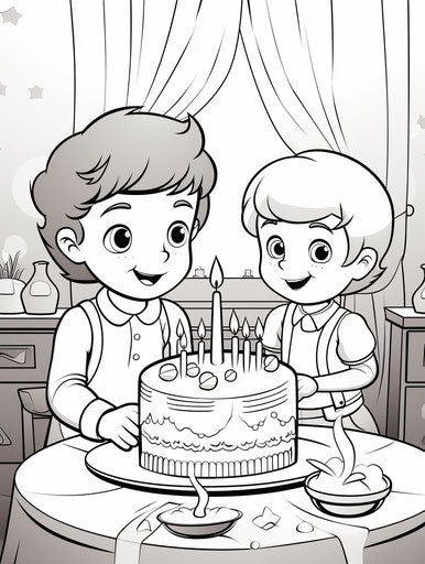 birthday party coloring pages