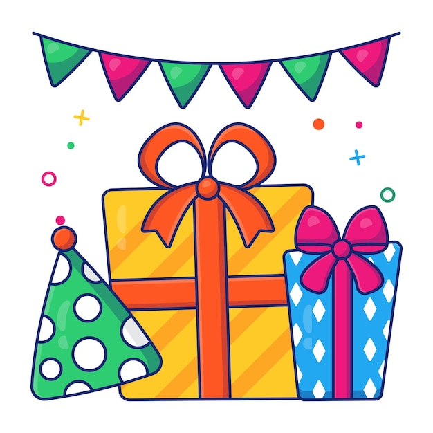 birthday presents clipart 2024