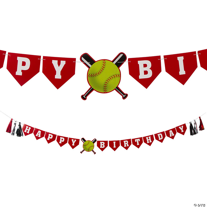 Softball Happy Birthday Banner | Oriental Trading