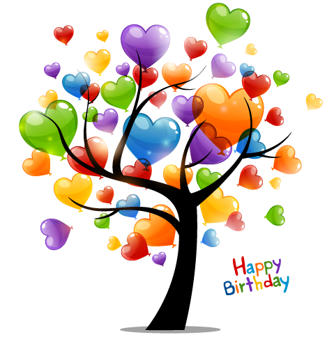 birthday trees cliparts