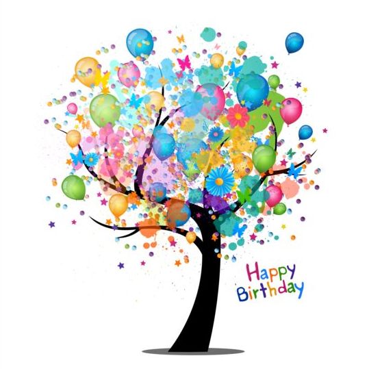 birthday trees cliparts