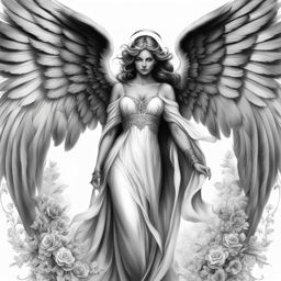 black and white angel pictures