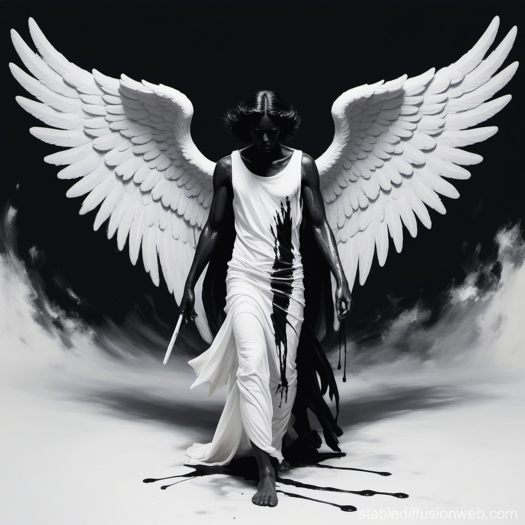 black and white angel pictures