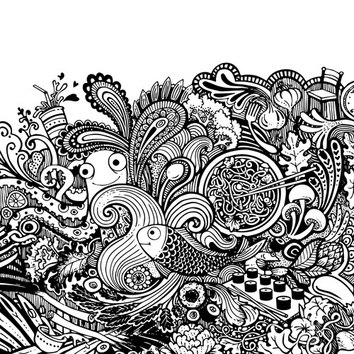 black and white art designs