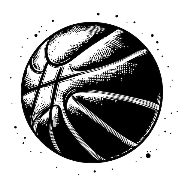 black and white basketball clipart 2024