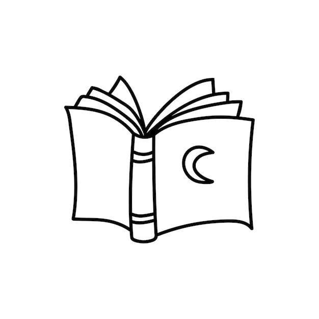 black and white book clipart