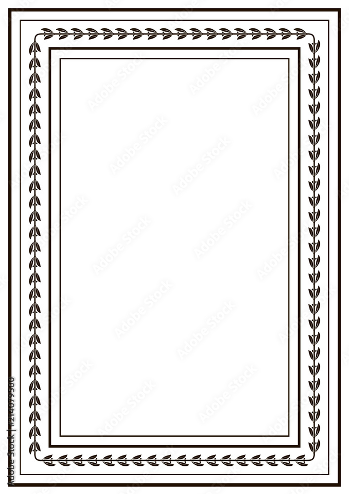 Frame border design template. Black and white decorative vector ...