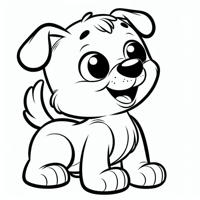Playful Dog Coloring Page - Classic Childrens Book Style | AI Art ...
