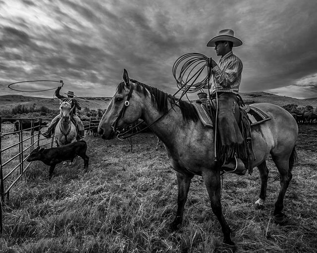 black and white cowboy pictures