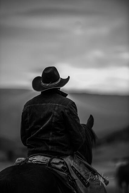 black and white cowboy pictures