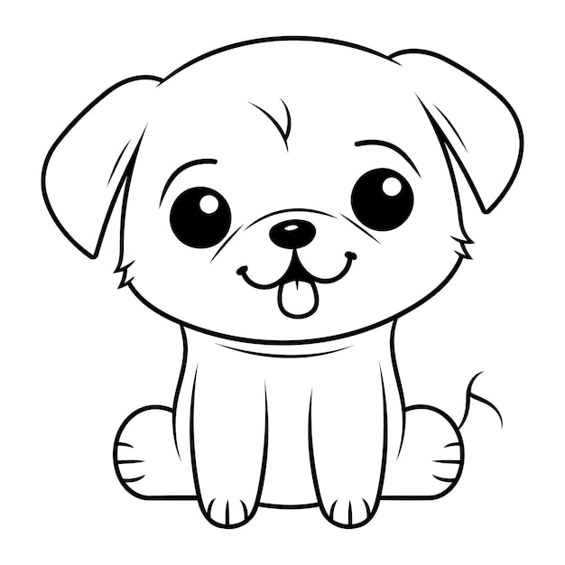 black and white dog cartoon