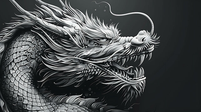 black and white dragon