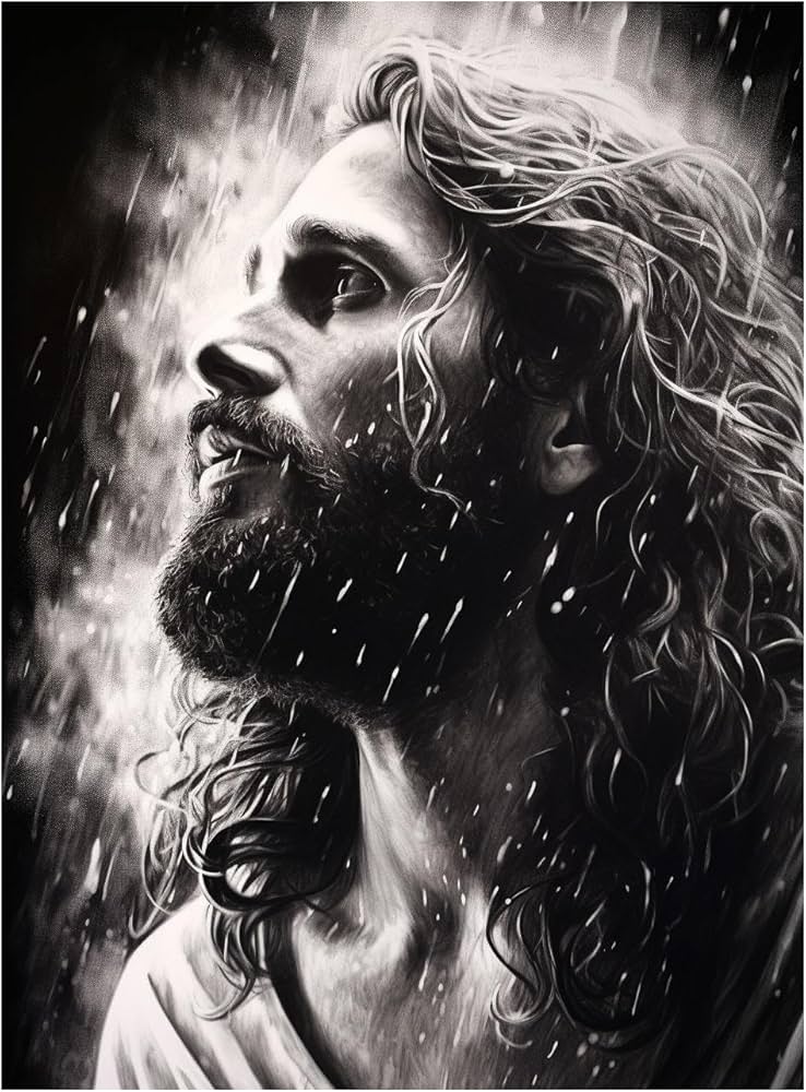 black and white drawings of jesus
