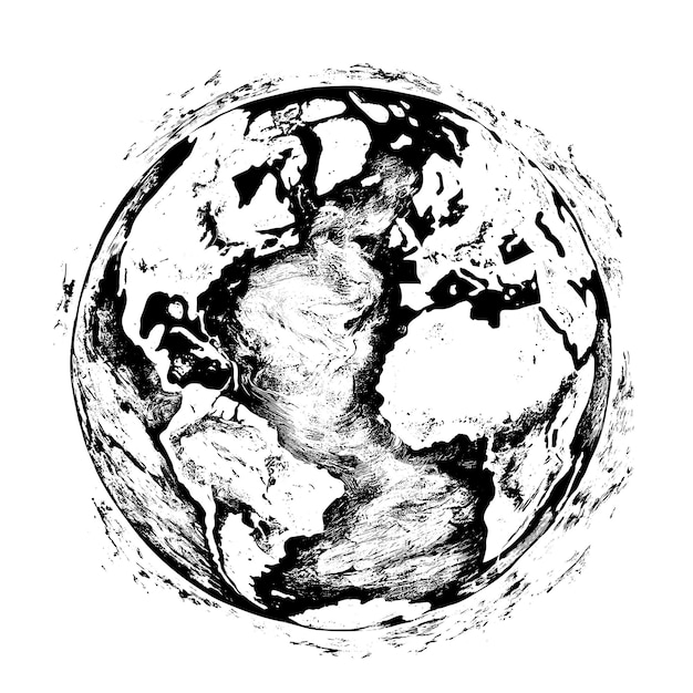 black and white earth