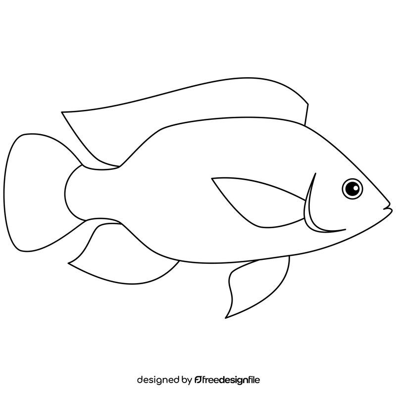 Tilapia fish black and white clipart free download