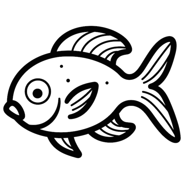 black and white fish clipart