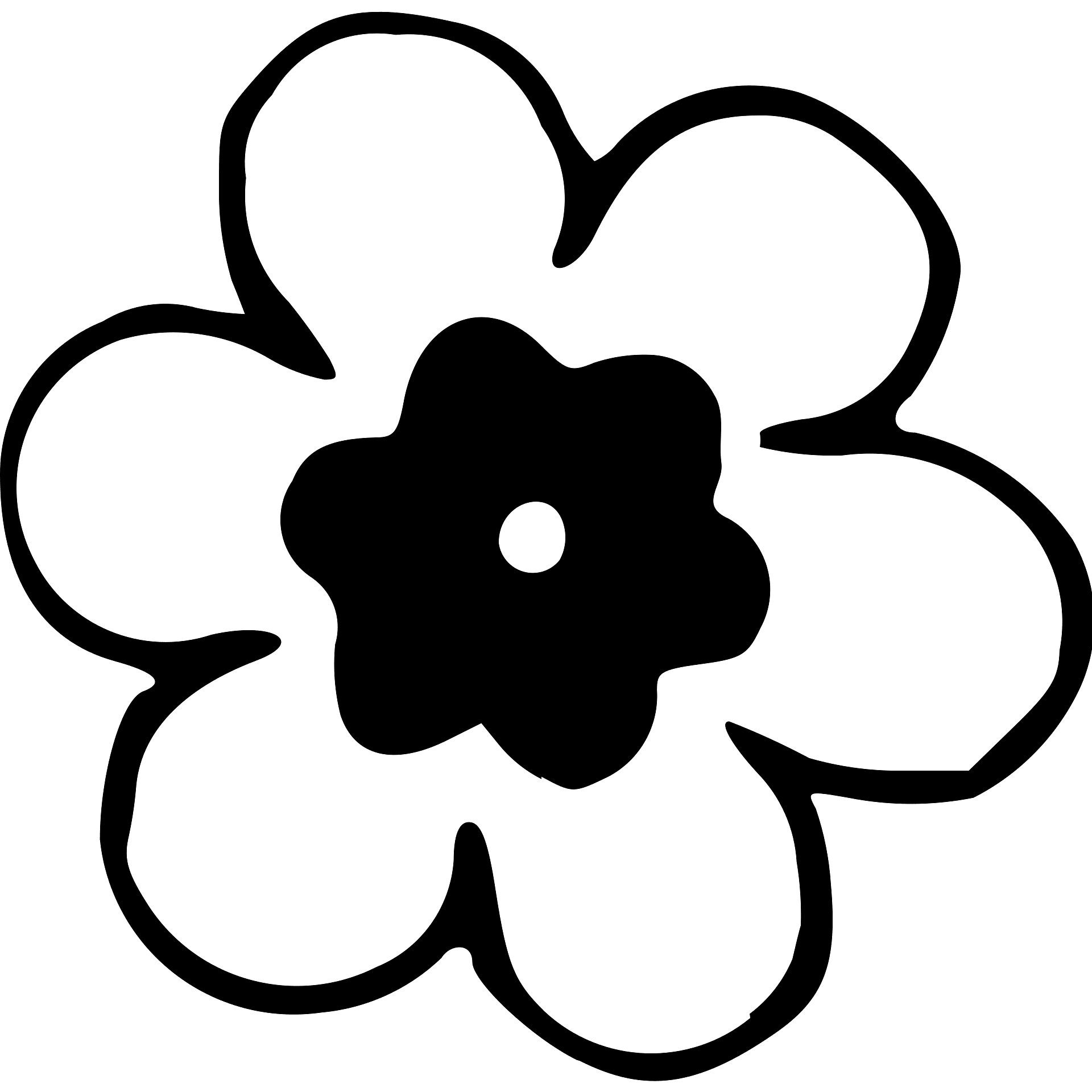black and white flower clipart