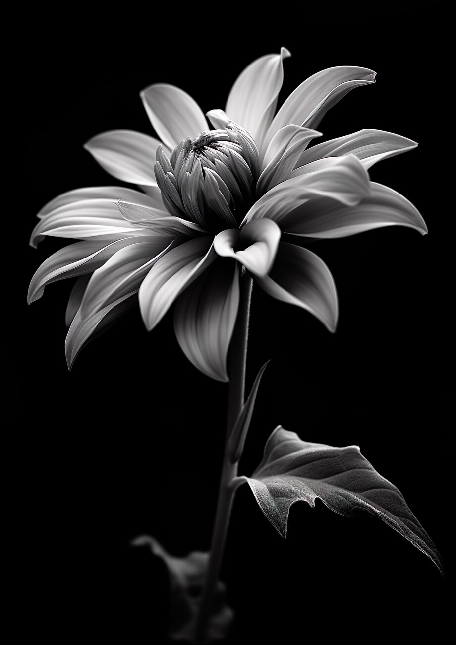 black and white flowers pictures
