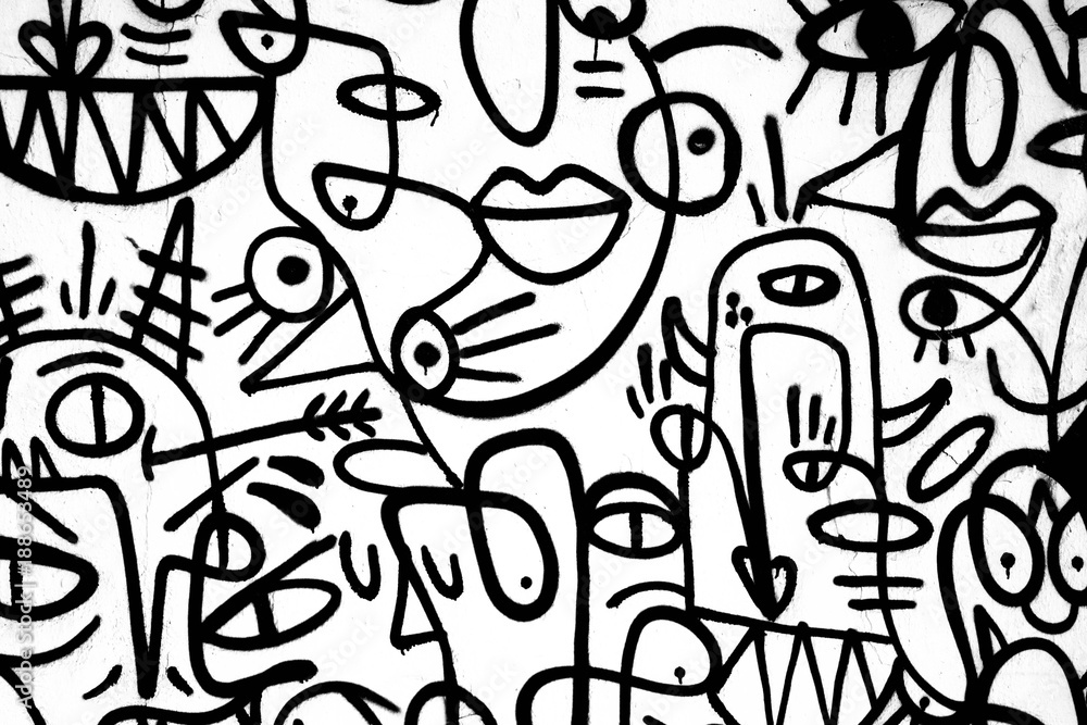 black and white graphic art