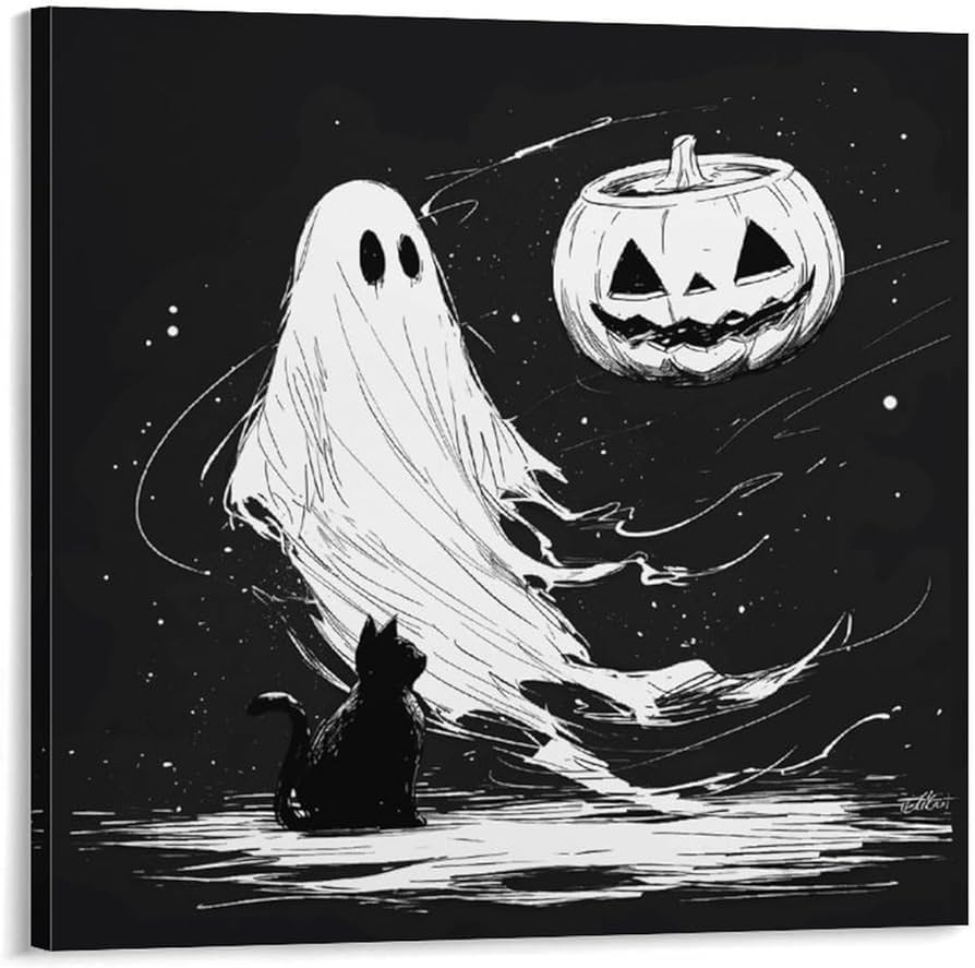 black and white halloween images